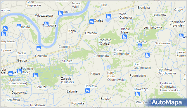 mapa Ziempniów, Ziempniów na mapie Targeo