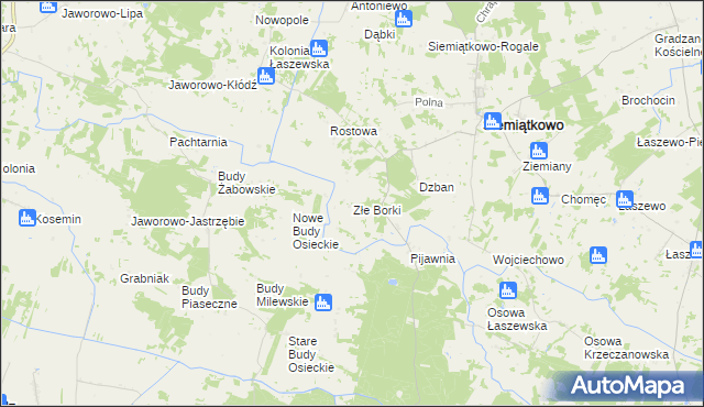 mapa Złe Borki, Złe Borki na mapie Targeo