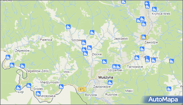 mapa Złockie, Złockie na mapie Targeo