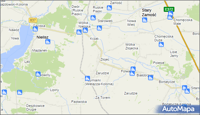 mapa Złojec, Złojec na mapie Targeo