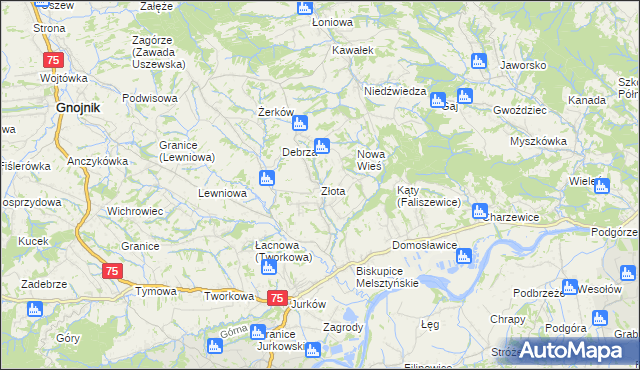 mapa Złota gmina Czchów, Złota gmina Czchów na mapie Targeo