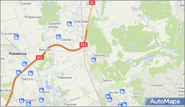 mapa Złotkowo, Złotkowo na mapie Targeo