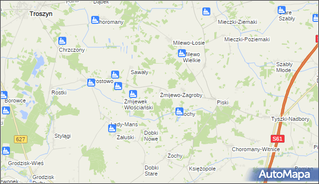 mapa Żmijewo-Zagroby, Żmijewo-Zagroby na mapie Targeo