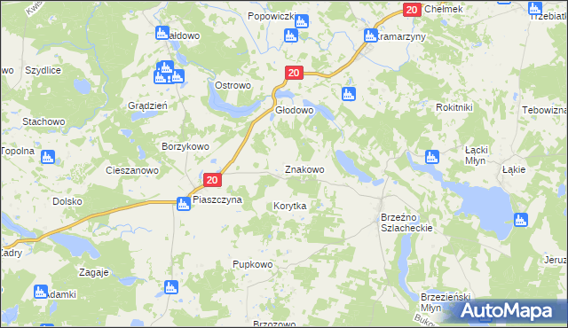 mapa Znakowo, Znakowo na mapie Targeo