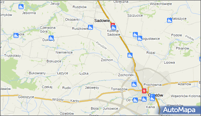 mapa Zochcin, Zochcin na mapie Targeo