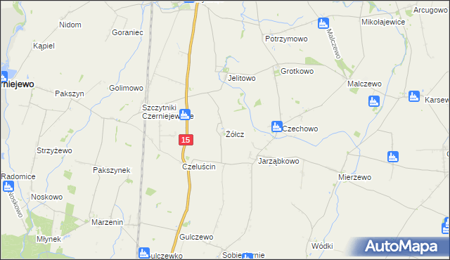 mapa Żółcz, Żółcz na mapie Targeo