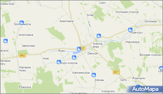 mapa Żółkiewka-Osada, Żółkiewka-Osada na mapie Targeo
