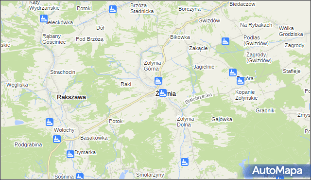 mapa Żołynia, Żołynia na mapie Targeo