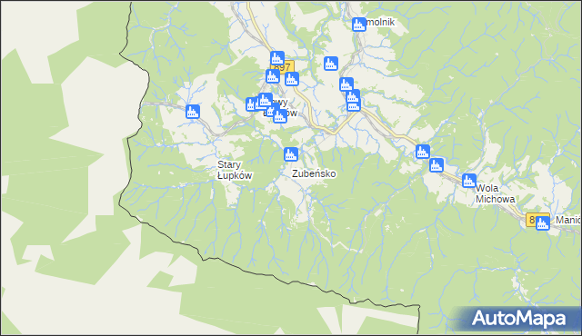 mapa Zubeńsko, Zubeńsko na mapie Targeo