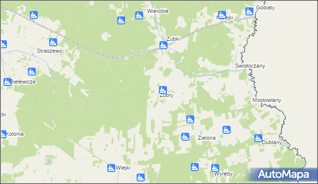 mapa Zubry, Zubry na mapie Targeo