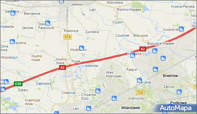 mapa Żuków gmina Grodzisk Mazowiecki, Żuków gmina Grodzisk Mazowiecki na mapie Targeo