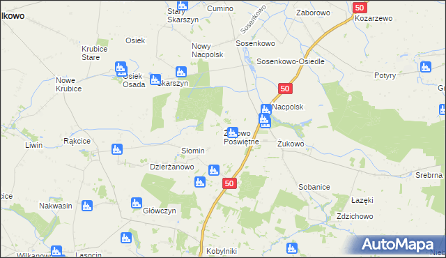 mapa Żukowo Poświętne, Żukowo Poświętne na mapie Targeo