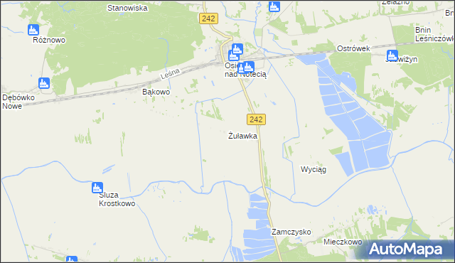 mapa Żuławka gmina Wyrzysk, Żuławka gmina Wyrzysk na mapie Targeo