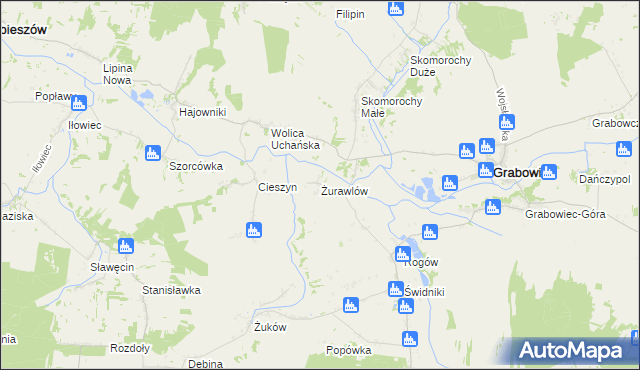 mapa Żurawlów, Żurawlów na mapie Targeo