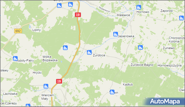 mapa Żurobice, Żurobice na mapie Targeo