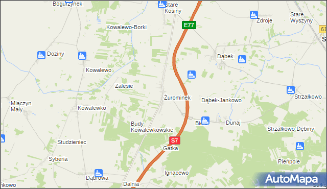 mapa Żurominek, Żurominek na mapie Targeo