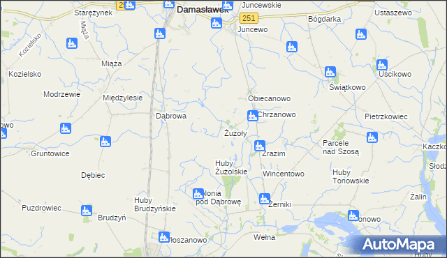 mapa Żużoły, Żużoły na mapie Targeo