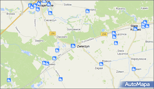 mapa Zwierzyn powiat strzelecko-drezdenecki, Zwierzyn powiat strzelecko-drezdenecki na mapie Targeo