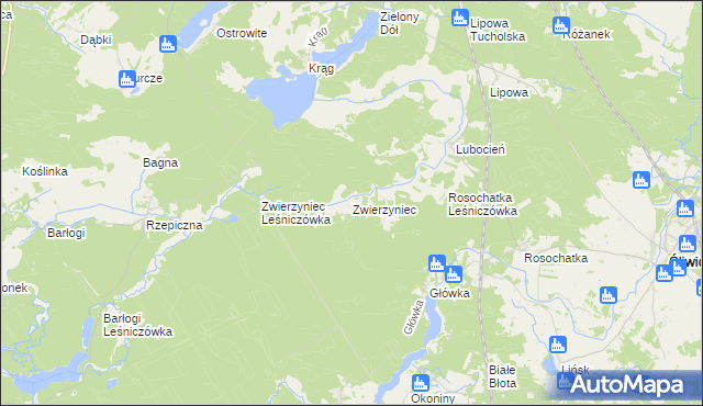 mapa Zwierzyniec gmina Śliwice, Zwierzyniec gmina Śliwice na mapie Targeo