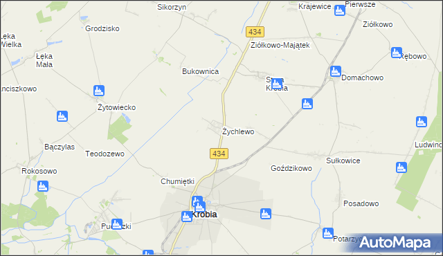 mapa Żychlewo, Żychlewo na mapie Targeo