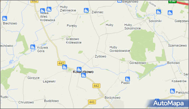 mapa Żydowo gmina Kołaczkowo, Żydowo gmina Kołaczkowo na mapie Targeo