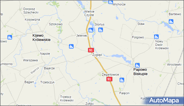 mapa Żygląd, Żygląd na mapie Targeo