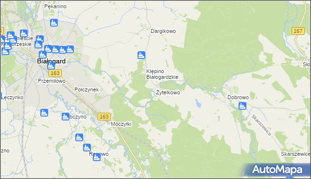 mapa Żytelkowo, Żytelkowo na mapie Targeo