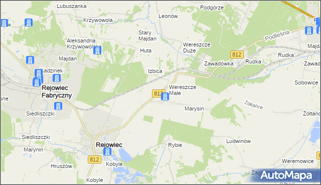 mapa Adamów gmina Rejowiec, Adamów gmina Rejowiec na mapie Targeo