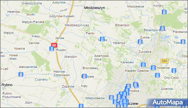 mapa Adamowa Góra, Adamowa Góra na mapie Targeo