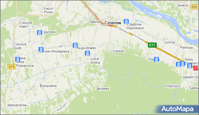 mapa Adamówek gmina Czosnów, Adamówek gmina Czosnów na mapie Targeo