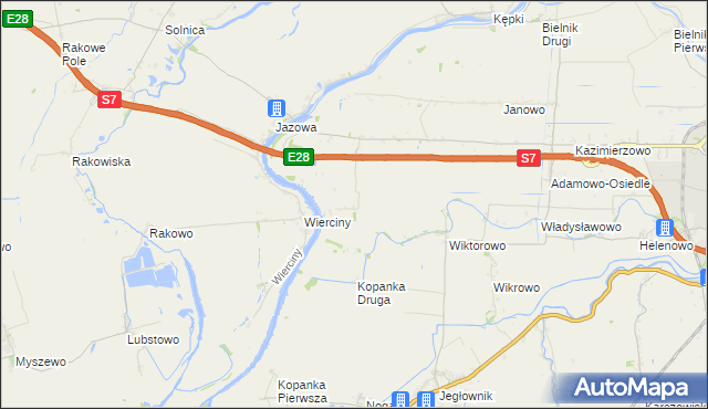 mapa Adamowo gmina Elbląg, Adamowo gmina Elbląg na mapie Targeo