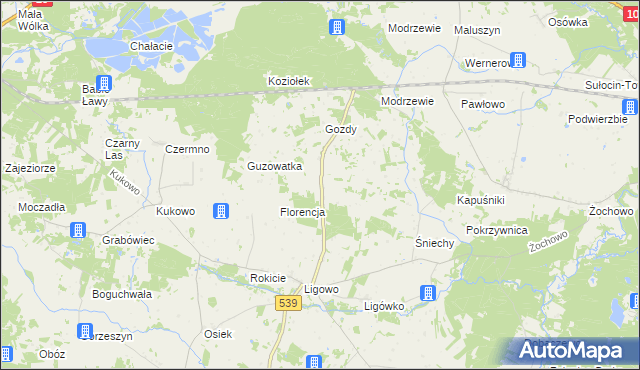 mapa Adamowo gmina Mochowo, Adamowo gmina Mochowo na mapie Targeo