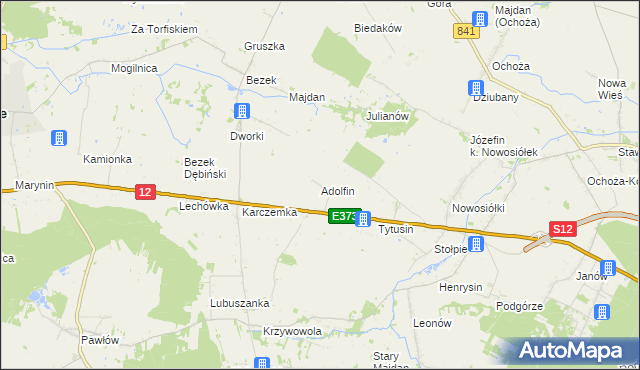 mapa Adolfin gmina Siedliszcze, Adolfin gmina Siedliszcze na mapie Targeo