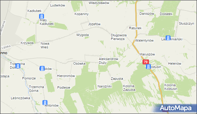 mapa Aleksandrów Duży, Aleksandrów Duży na mapie Targeo