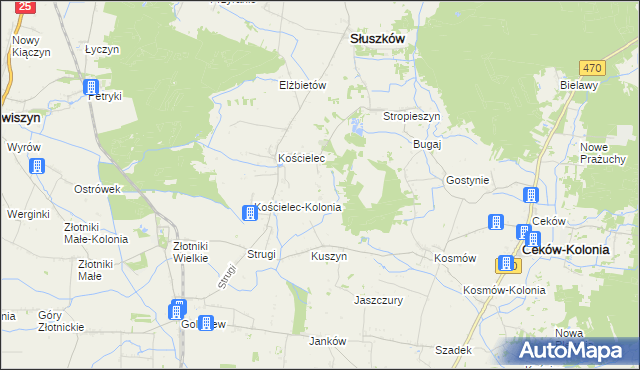 mapa Aleksandrów gmina Mycielin, Aleksandrów gmina Mycielin na mapie Targeo