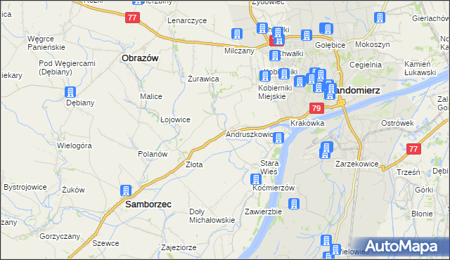 mapa Andruszkowice, Andruszkowice na mapie Targeo