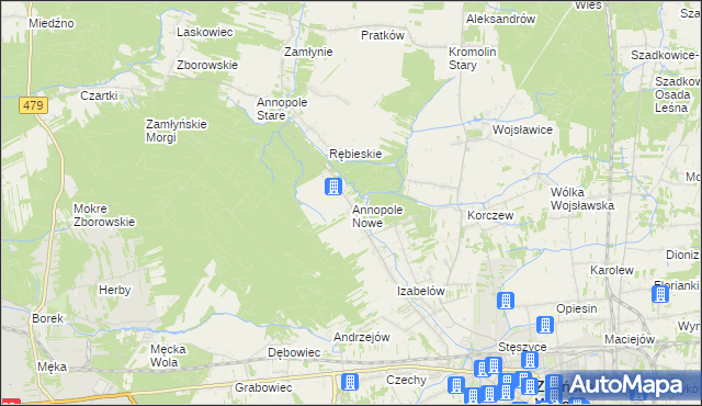 mapa Annopole Nowe, Annopole Nowe na mapie Targeo