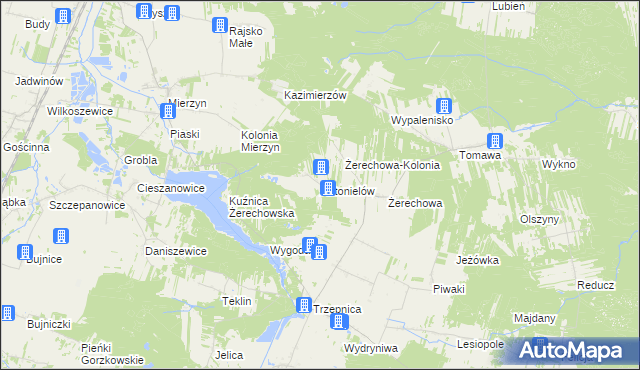 mapa Antonielów gmina Łęki Szlacheckie, Antonielów gmina Łęki Szlacheckie na mapie Targeo