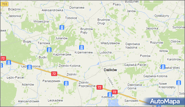 mapa Antoniew-Lubocha, Antoniew-Lubocha na mapie Targeo