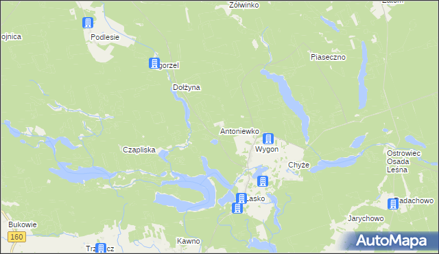 mapa Antoniewko, Antoniewko na mapie Targeo