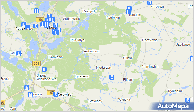 mapa Antoniewo Górne, Antoniewo Górne na mapie Targeo