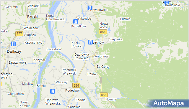 mapa Antoniów gmina Radomyśl nad Sanem, Antoniów gmina Radomyśl nad Sanem na mapie Targeo