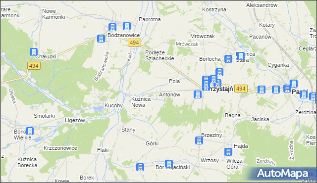 mapa Antonów, Antonów na mapie Targeo