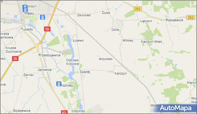 mapa Arturowo gmina Kruszwica, Arturowo gmina Kruszwica na mapie Targeo