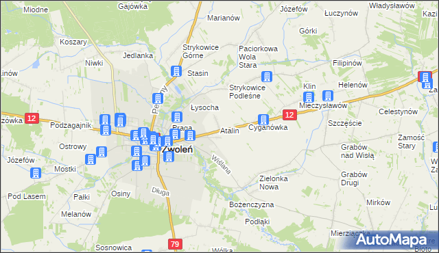 mapa Atalin, Atalin na mapie Targeo