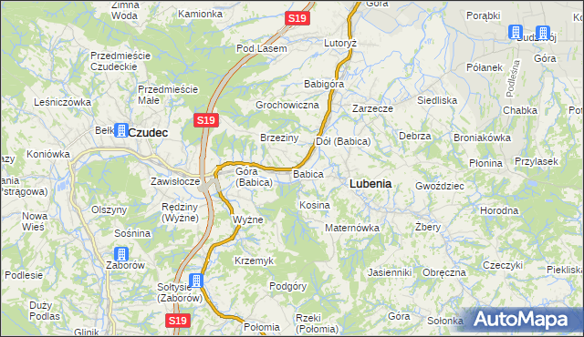 mapa Babica gmina Czudec, Babica gmina Czudec na mapie Targeo