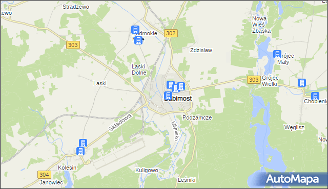 mapa Babimost, Babimost na mapie Targeo