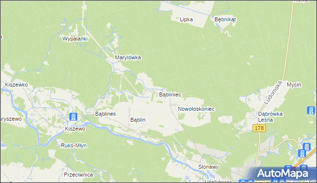 mapa Bąbliniec, Bąbliniec na mapie Targeo
