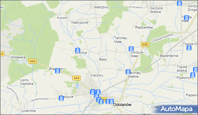 mapa Baby gmina Odolanów, Baby gmina Odolanów na mapie Targeo