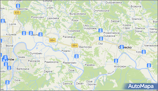 mapa Bachórzec, Bachórzec na mapie Targeo